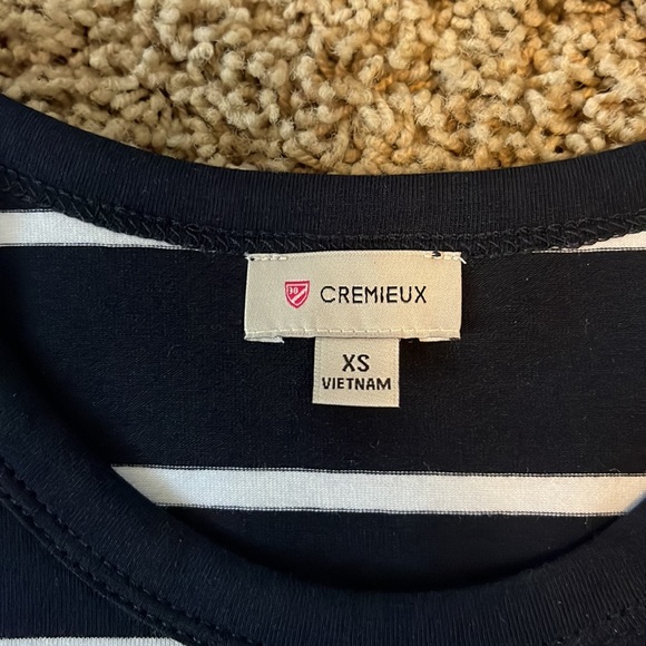 Blue White Stripe Cremieux Shirt XS - Picture 2 of 3